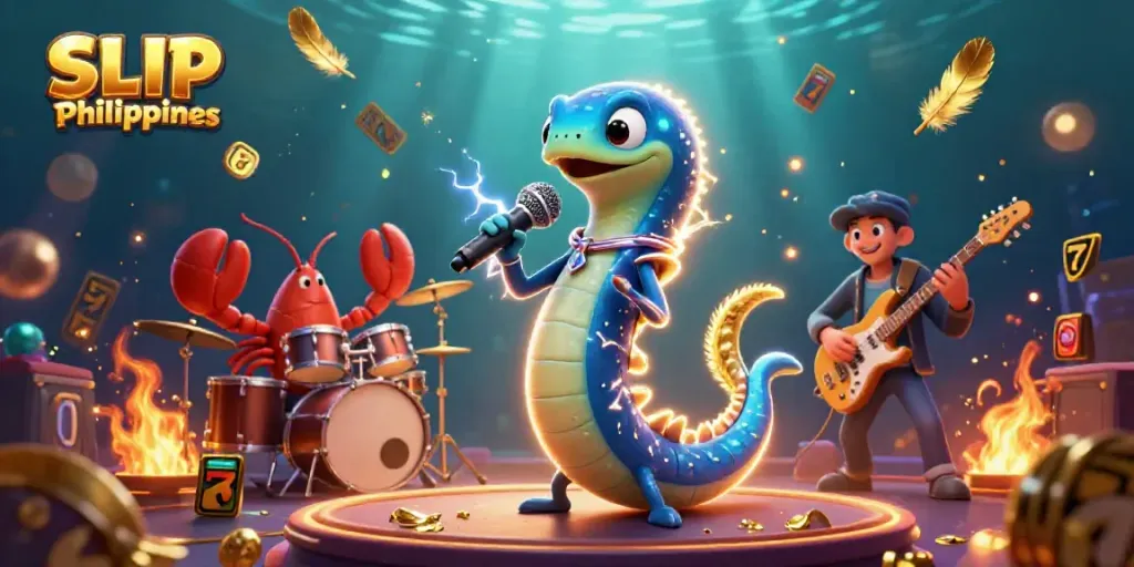 Experience the excitement of SLVIP Philippines with a lively underwater casino scene featuring unique characters.