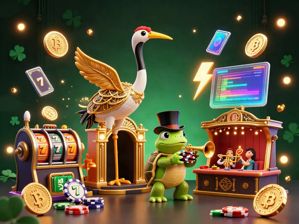 Engage with G666's lively gambling hall featuring a flapper crane, poker turtle, and trumpet frog.