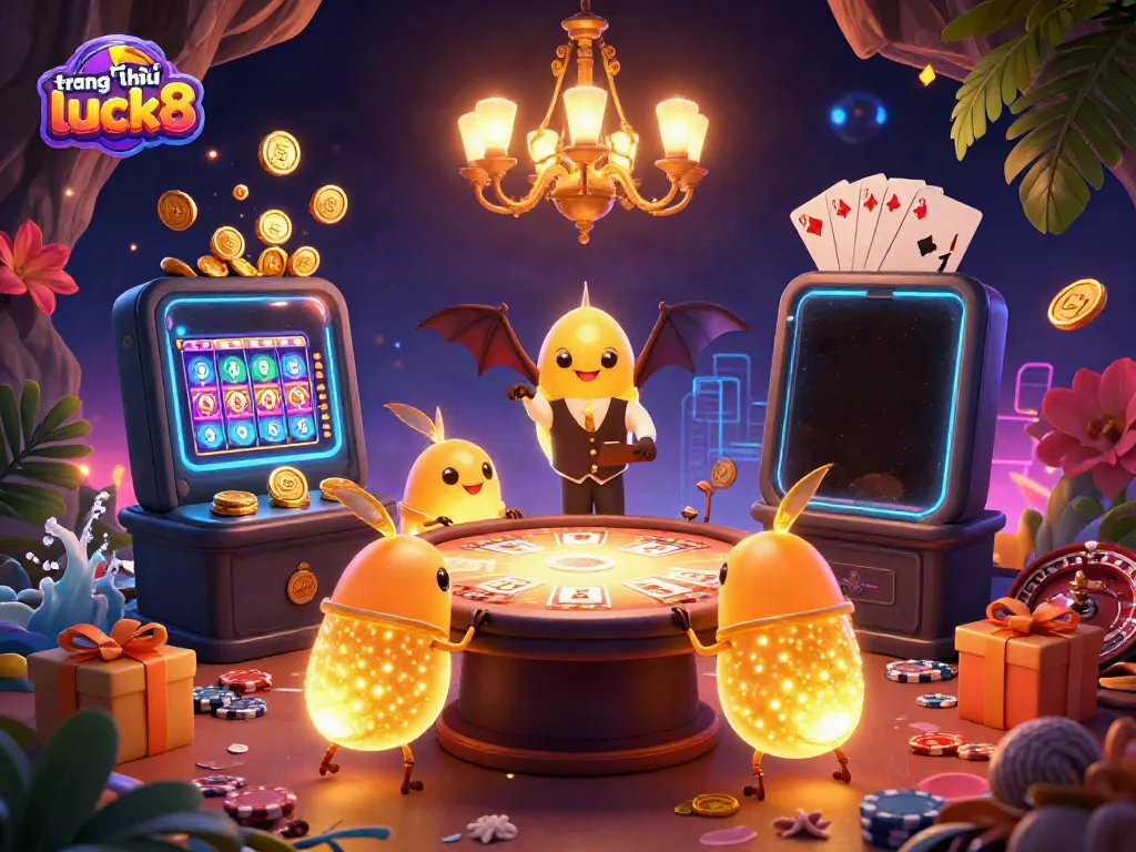 Experience the vibrant fun of trang chủ luck8, where glowworms illuminate a lively cave casino full of action.