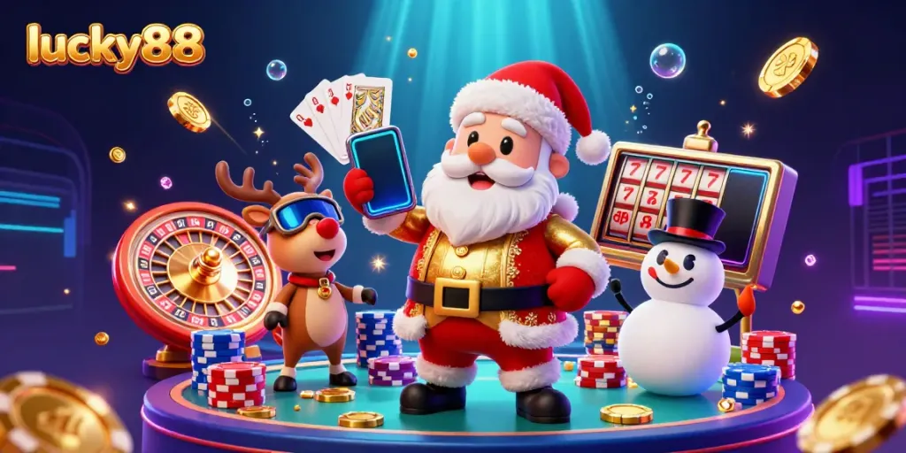 Experience excitement with lucky88 in a vibrant casino scene full of patrons, games, and rewards.