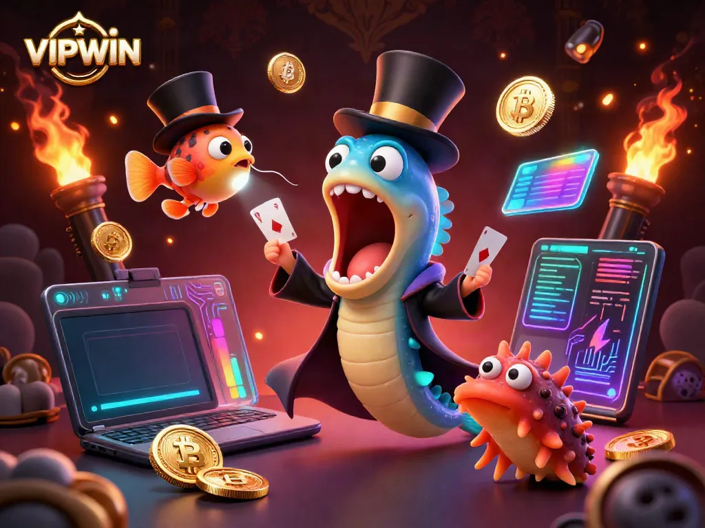 VIPWIN offers thrilling casino experiences with an engaging deep-sea magic act featuring a gulper eel.