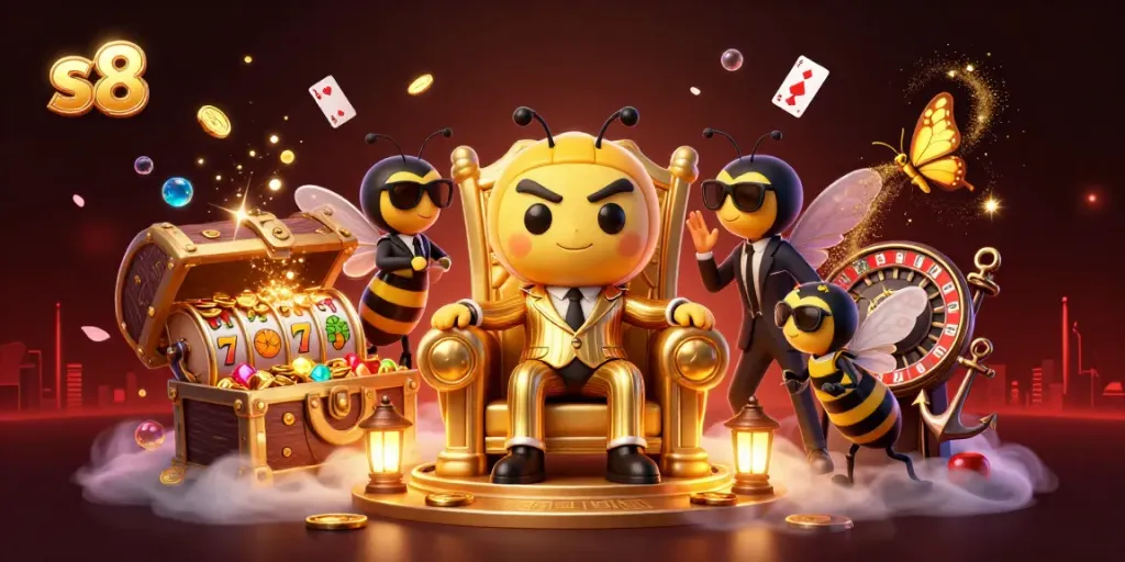 Experience thrilling action at s8 with a bumblebee mob boss leading a colorful casino adventure.