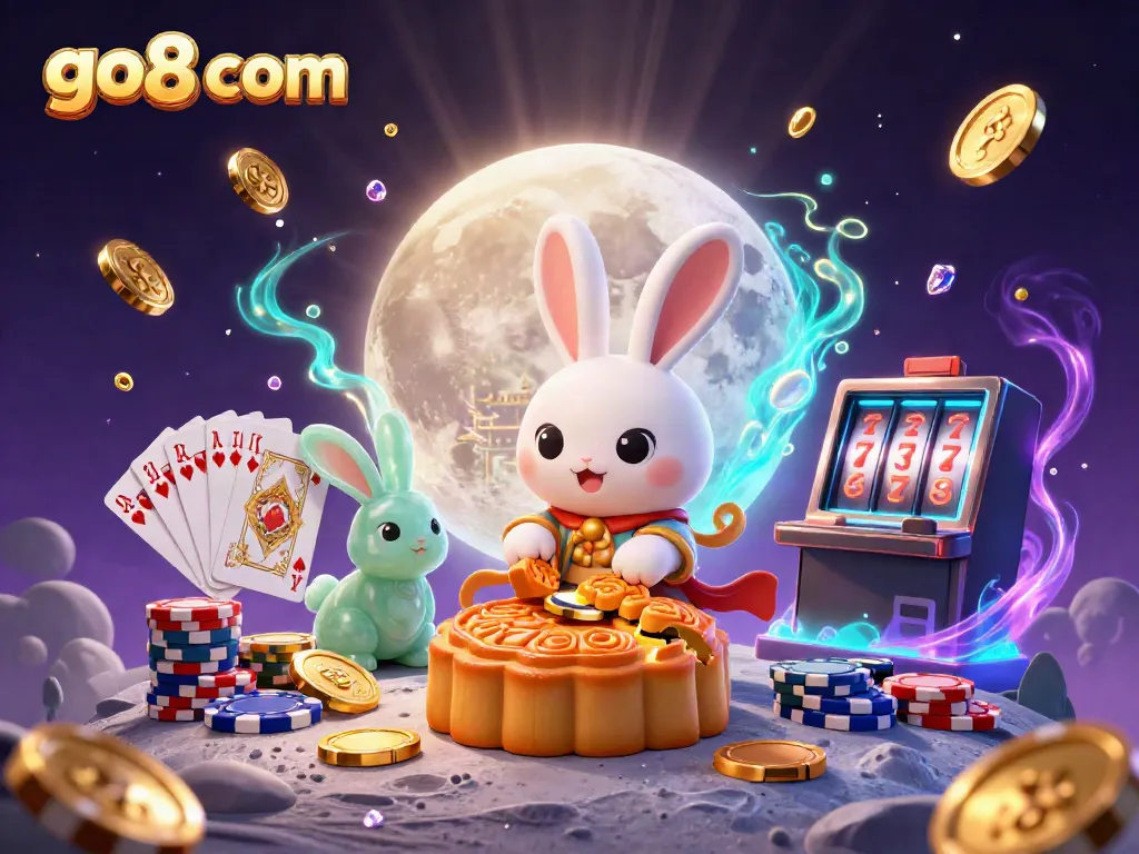 Experience exciting gaming at go8 com with animated characters and casino elements in a vibrant scene.