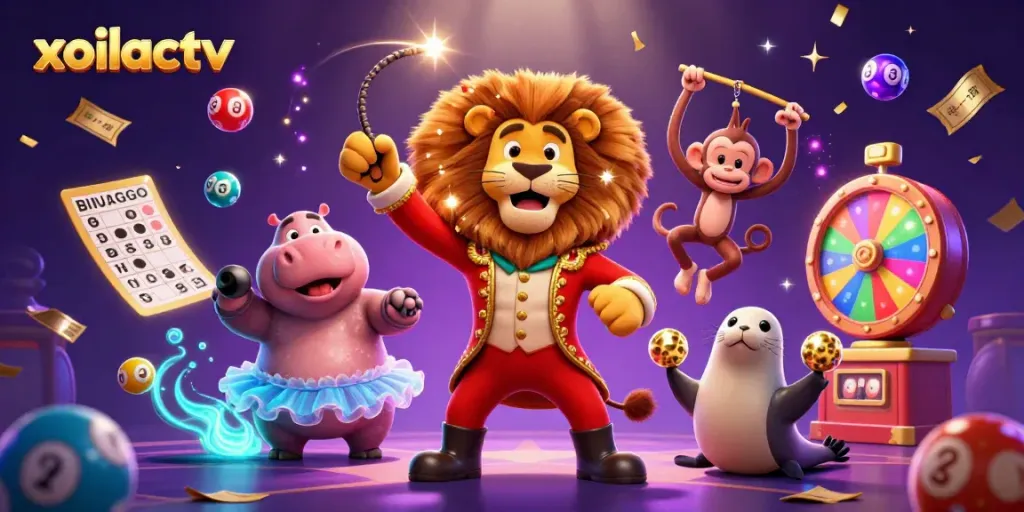 Experience thrilling action at xoilactv with prize-winning characters in a vibrant lottery scene.