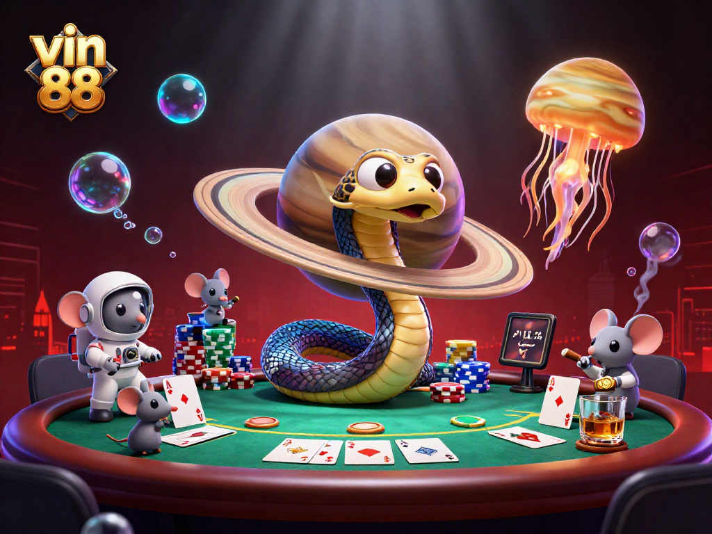 Experience the thrill of vin 88 with a cosmic roulette scene showcasing vibrant gambling elements.