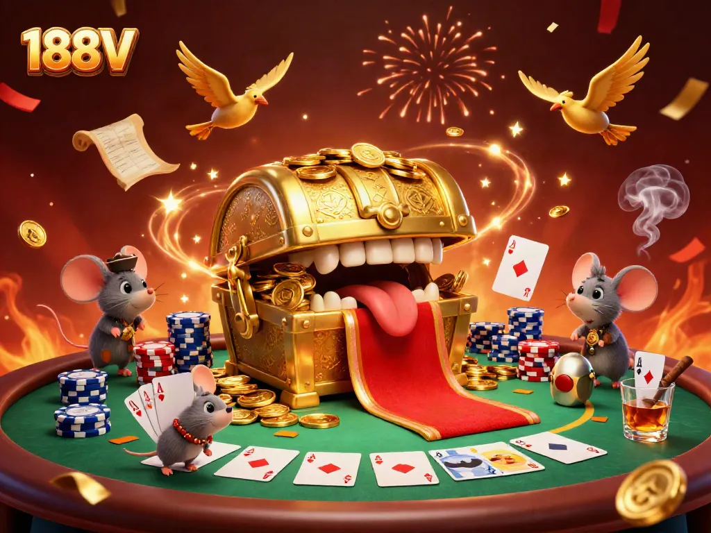 Participate in thrilling gambling experiences at 188V with vibrant visuals and dynamic casino elements.