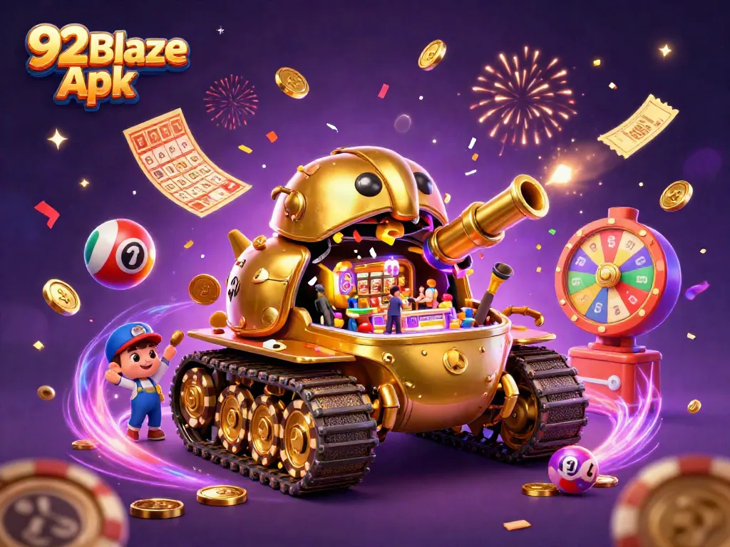 Experience thrilling moments in 92 Blaze Apk with a vibrant casino scene bursting with action and rewards.